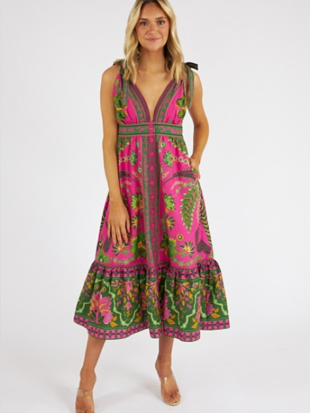 FARM Rio Ana Tapestry Midi Dress Size XL NWT - Picture 12 of 14